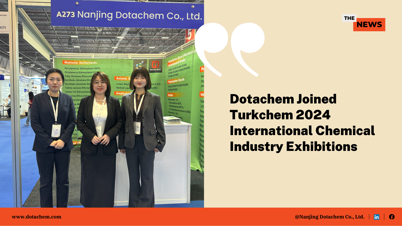 Dotachem นำเสนอในงานนิทรรศการ TURKCHEM Eurasia International Chemical ประจำปี 2024