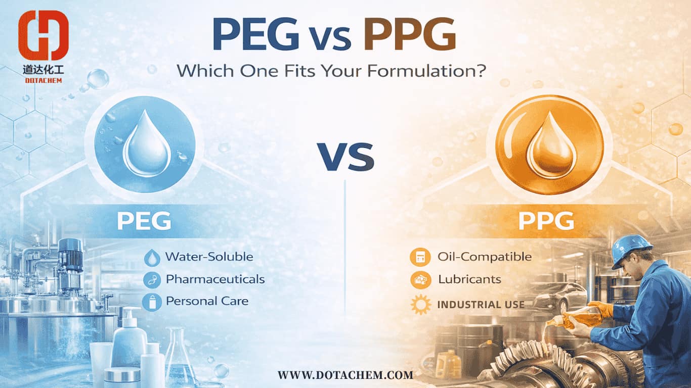 Polyethylene Glycol (PEG) กับ Polypropylene Glycol (PPG): อะไรที่เหมาะกับสูตรของคุณ?